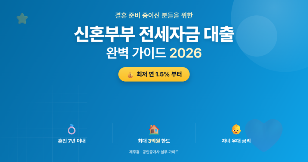 신혼부부 전세자금 대출 2026 버팀목 가이드